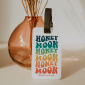 Retro Gradiënt Pasgetrouwd Koppel Aangepast  Bagagelabel