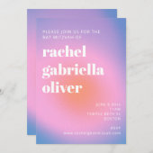 Retro Gradient Pink Lavender Paars Bat Mitzvah Kaart (Voorkant / Achterkant)