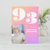 Retro Gradiënt Roze 93e verjaardag Kaart (Staand voorkant)