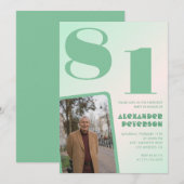 Retro Gradiënt voor hem Foto 81e verjaardag Kaart (Voorkant / Achterkant)