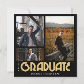 Retro Graduate Multi Photo Kaart (Voorkant)