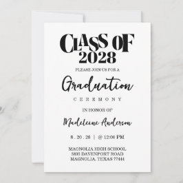 Retro Graduation Ceremony Black And White Kaart