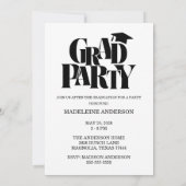 Retro Graduation Ceremony Black And White Kaart (Achterkant)