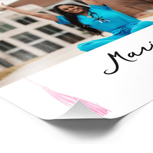 Retro Graduation Party Class of 2024 Welkomstbord Foto Afdruk (Hoek)