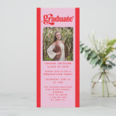 Retro Graduation Party Digitale Editie Kaart (Staand voorkant)