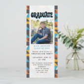 Retro Graduation Party Digitale Editie Kaart (Staand voorkant)