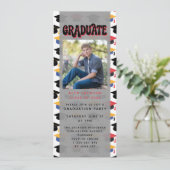 Retro Graduation Party Digitale Editie Kaart (Staand voorkant)