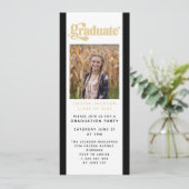 Retro Graduation Party Digitale Editie Kaart (Staand voorkant)