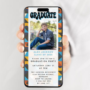 Retro Graduation Party Digitale Editie Kaart