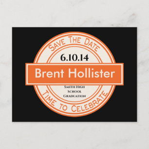 Retro  Graduation Party Event Sla de datum op Aankondigingskaart