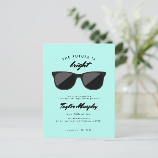 Retro Graduation Party Future is helder Briefkaart (Staand voorkant)