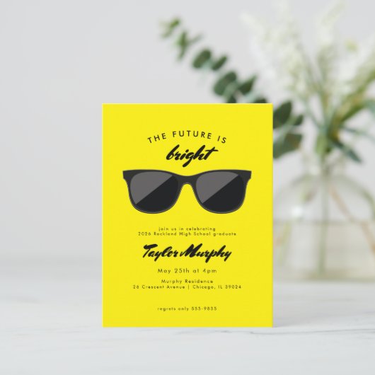 Retro Graduation Party Future is helder Briefkaart (Staand voorkant)