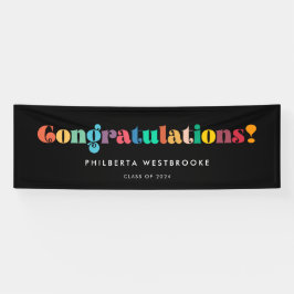 retro Graduation party Gefeliciteerd Spandoek