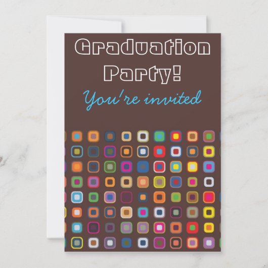 Retro Graduation Party Invitation () Kaart (Voorkant)