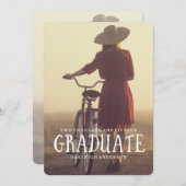 Retro Graduation Party Uitnodiging (Voorkant / Achterkant)