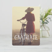 Retro Graduation Party Uitnodiging (Staand voorkant)