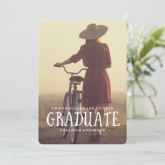 Retro Graduation Party Uitnodiging (Staand voorkant)