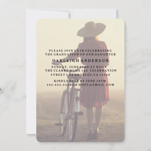 Retro Graduation Party Uitnodiging (Achterkant)