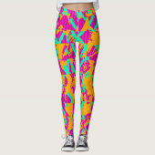 Retro Graffiti Clash Leggings – jaren 80 Neon Stre (Voorkant)
