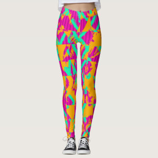 Retro Graffiti Clash Leggings – jaren 80 Neon Stre