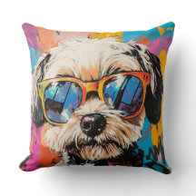 Retro Graffiti Groovy Shih Tzu Hond in de schaduw