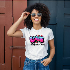 Retro Graffiti Love verovert alles T-shirt
