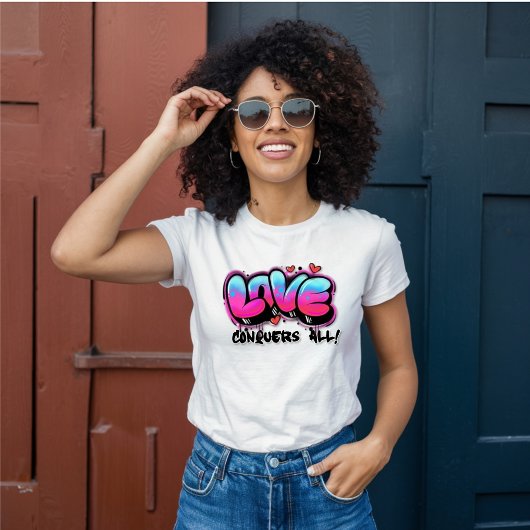 Retro Graffiti Love verovert alles T-shirt