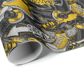 Retro Graffiti Stadspatroon Cadeaupapier (Rol Hoek)