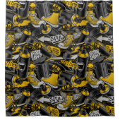 Retro Graffiti Stadspatroon Douchegordijn (Voorkant)