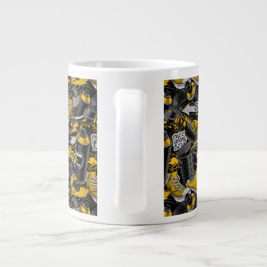 Retro Graffiti Stadspatroon Grote Koffiekop (Achterkant)