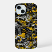 Retro Graffiti Stadspatroon iPhone 15 Case (Achterkant)