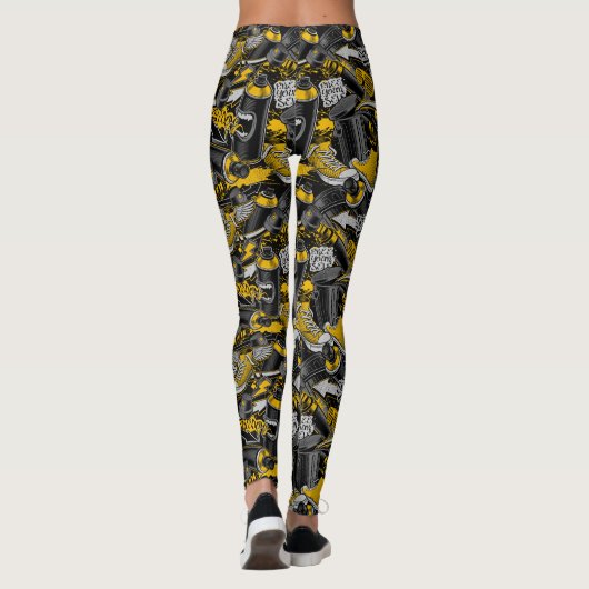 Retro Graffiti Stadspatroon Leggings (Achterkant)