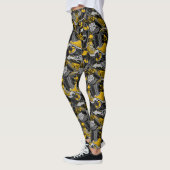 Retro Graffiti Stadspatroon Leggings (Links)