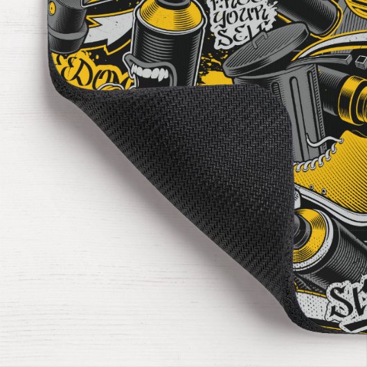 Retro Graffiti Stadspatroon Muismat (Hoek)