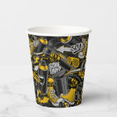 Retro Graffiti Stadspatroon Papieren Bekers (Achterkant)