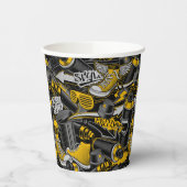 Retro Graffiti Stadspatroon Papieren Bekers (Links)