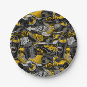 Retro Graffiti Stadspatroon Papieren Bordje (Voorkant)