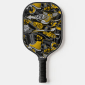 Retro Graffiti Stadspatroon Pickleball Paddle (Voorkant)
