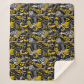 Retro Graffiti Stadspatroon Sherpa Deken (Voorkant)