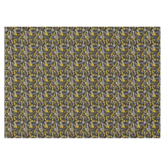 Retro Graffiti Stadspatroon Tafelkleed (Voorkant (Horizontaal))