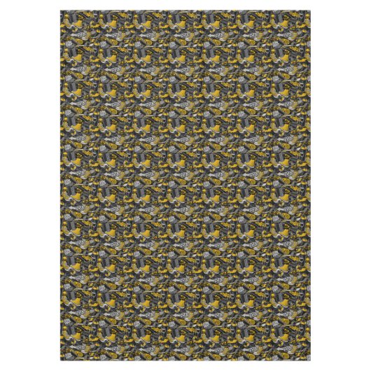 Retro Graffiti Stadspatroon Tafelkleed (Voorkant)