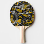 Retro Graffiti Stadspatroon Tafeltennisbatje (Voorkant)