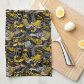 Retro Graffiti Stadspatroon Theedoek (Quarter Fold)