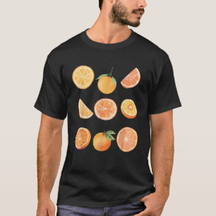 Retro Grafisch Fruit Sinaasappel Esthetisch Boho S T-shirt