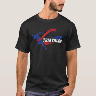 Retro Grafisch Hardlopen Fietsen Zwemmen Triatlon T-shirt