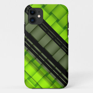 Retro-grafisch ontwerp voor zwarte en groene strep Case-Mate iPhone case