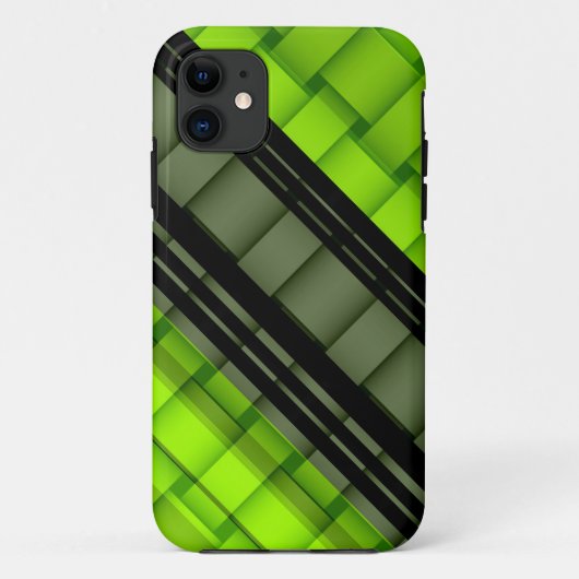 Retro-grafisch ontwerp voor zwarte en groene strep Case-Mate iPhone case (Achterkant)
