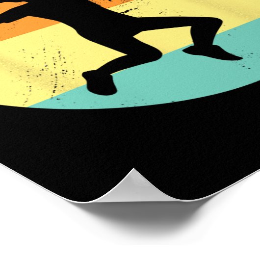 Retro grafische badmintonspeler Shuttle Player Spo Poster (Hoek)