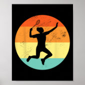 Retro grafische badmintonspeler Shuttle Player Spo Poster (Voorkant)