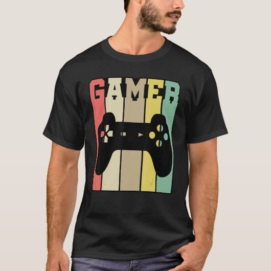 Retro grafische console speler controller videogam t-shirt (Voorkant)